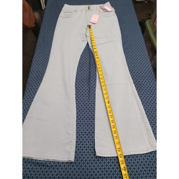 WAIST 33 INCHES SIZE 15 FLARE JEANS STRETCH DENIM PUSH UP BLUE 15-2 CTP1204 SZ15 - Picture 6 of 16